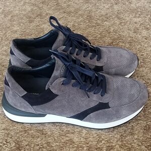 Johnston & Murphy Briggs Jogger Sneaker - Dark Gray. MADE IN ITALY.